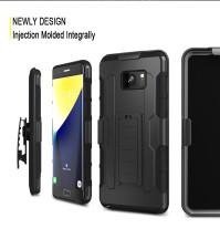 Луксозен силиконов гръб ТПУ Hybrid HARD ARMOR с твърда част плюс калъф за колан за Samsung Galaxy Note 7 N930 черен